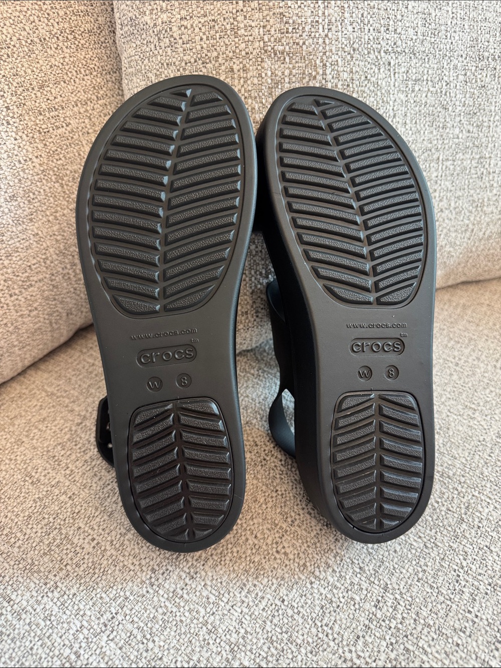 CROCS Black Brooklyn Low Wedge Sandals - Picture 6 of 6